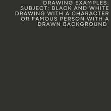 Load and play video in Gallery viewer, Black & White Portrait with a character (with a drawn background)