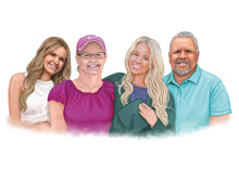 Load image into Gallery viewer, Color portrait  - Graduation drawing with family members - colour portrait - drawings and portraits from your photos - drawking.com - DrawKing