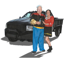 Load image into Gallery viewer, Color portrait with large object - Couple infront of truck - colour portrait - drawings and portraits from your photos - drawking.com - DrawKing