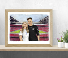 Load image into Gallery viewer, Color Portrait with a character (with a drawn background)