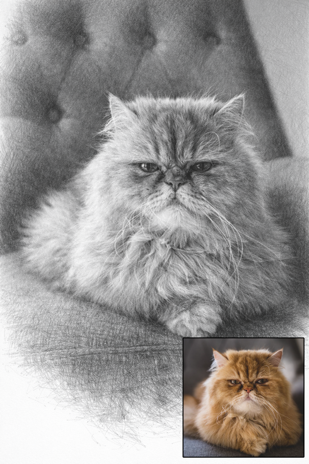 Pet portrait in pencil